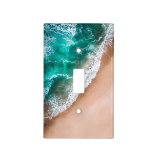 Beach ocean water on seashore sand tropical summer light switch cover