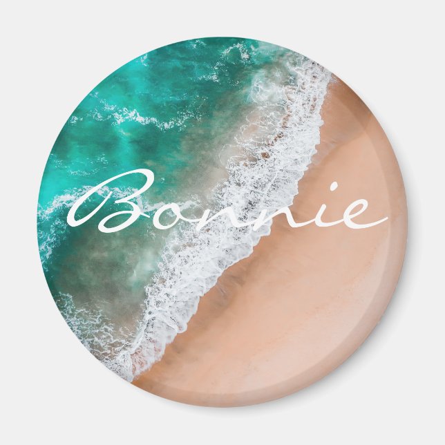 Beach ocean water on seashore sand tropical summer magnet (Front)