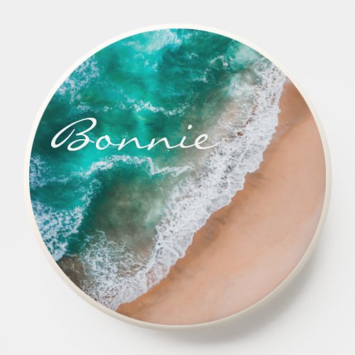 Beach ocean water on seashore sand tropical summer PopSocket