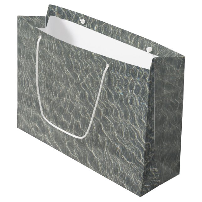 Beach Ocean Water Ripples & Sand Large Gift Bag (Front Angled)
