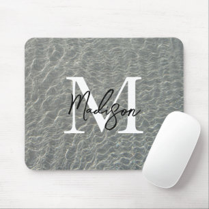 Beach Ocean Water Ripples & Sand Monogrammed Mouse Pad