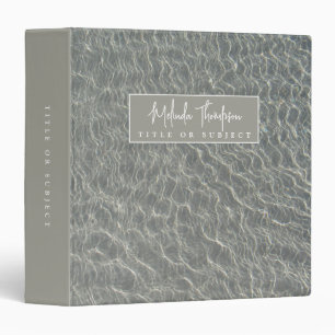 Beach Ocean Water Ripples & Sand School Office 3 Ring Binder