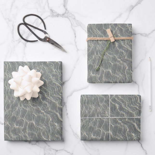 Beach Ocean Water Ripples & Sand  Wrapping Paper Sheets (Front)