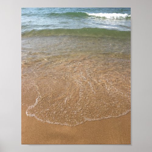 Beach Ocean Water Sea Wave Serene Scenic Landscape Poster