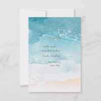 Beach, Ocean Watercolor Background Wedding Menu