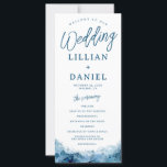 Beach Ocean Watercolor Wedding Program<br><div class="desc">This Beach Ocean Watercolor Wedding Program is perfect to display the details of your special day. the blue watercolor design mimics ocean waves for a beach wedding theme.</div>