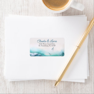 Beach Ocean Waves Wedding Label