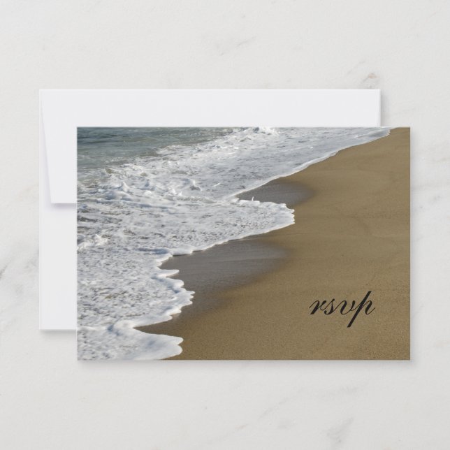 Beach Ocean Waves Wedding RSVP Response Card (Front)