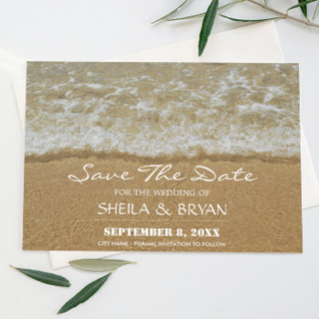 Beach Ocean Wedding Save The Date Post Card by istanbuldesign at Zazzle