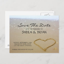 Beach Ocean Wedding Save The Date Post Card | Zazzle