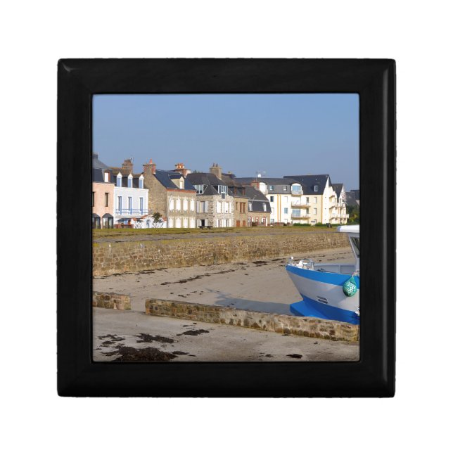 Beach of Saint-Vaast-la-Hougue in France Keepsake Box (Front)