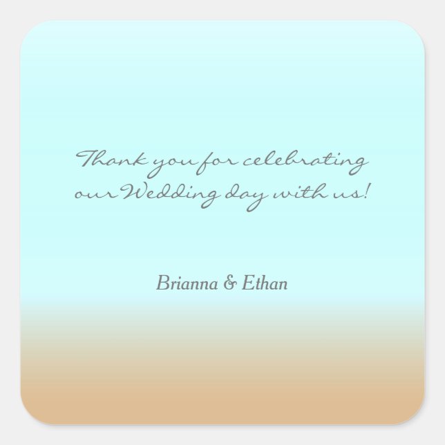 Beach Ombre Elegant Favor Stickers (Front)