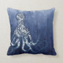 Beach Ombre Watercolor Shibori Pattern Sea Octopus Throw Pillow