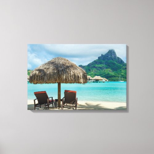 Beach on Bora Bora canvas print