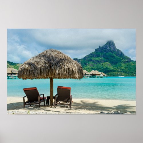 Beach on Bora Bora poster