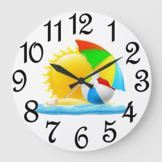 Beach Or Lake House Large Clock