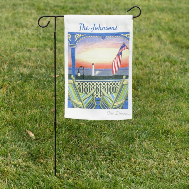  Beach or Lake House Retirement Personalized Porch Garden Flag (In SItu)