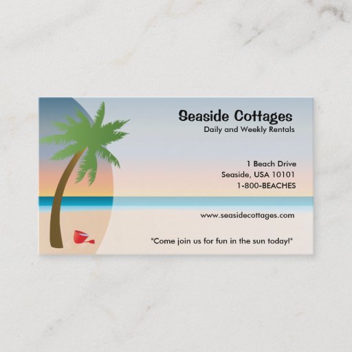 Customizable Beach or Oceanside Business Cards