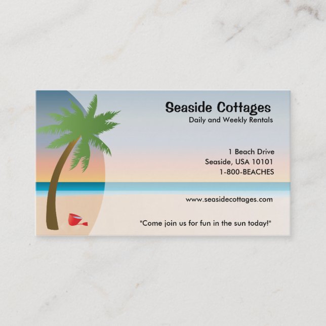 Beach or Oceanside Business Cards (Front)