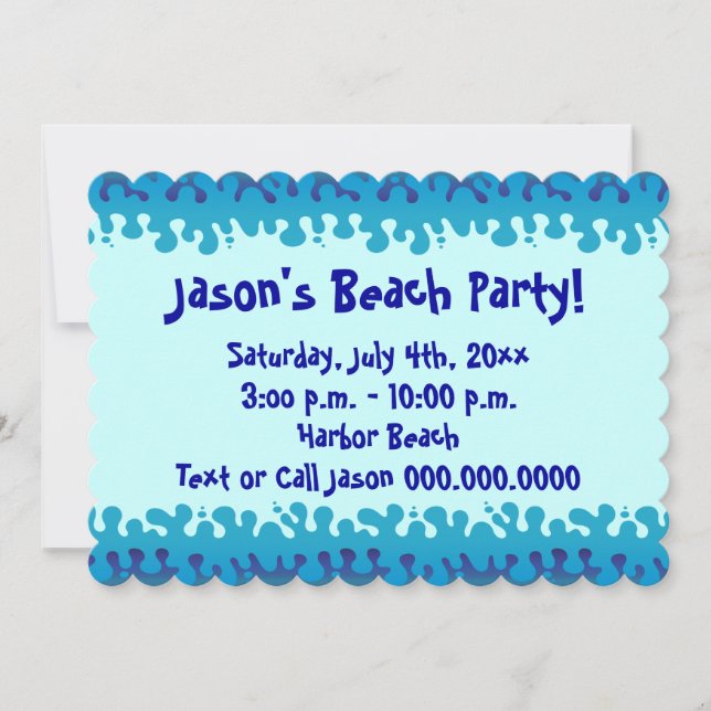 Beach or Pool Party Invitation (Front)