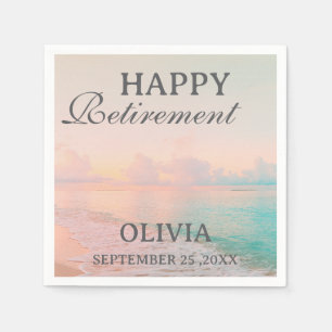 Beach or Summer Theme Retirement Party Napkins