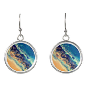  Beach original art  drop earrings 
