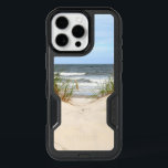 Beach  iPhone 16 pro max case<br><div class="desc">Beach themed phone case with tropical seashore photo with waves,  sand dunes and sea grass.  Can also be personalized with a name,  etc.</div>
