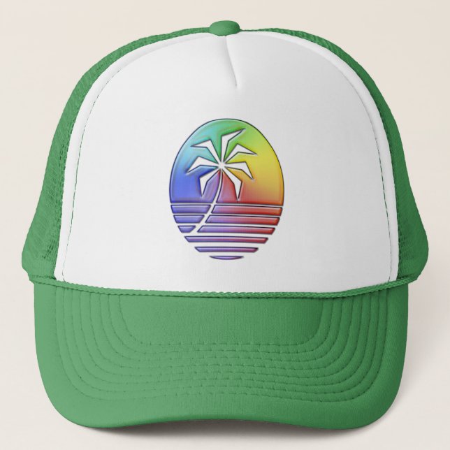 Beach Palm #2 Trucker Hat (Front)