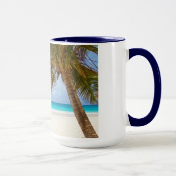 Beach Palm Branches Tree Tropical Island Sand Sea Mug by Designs_Accessorize at Zazzle