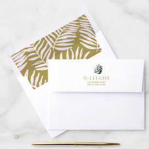 Beach Palm Getaway Tropical Leaves Return Address Envelope