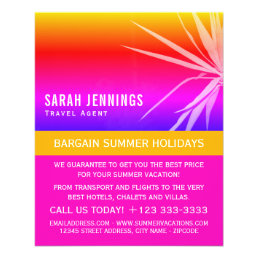 Beach Palm Leaf Silhouette, Travel Agent Advert Flyer