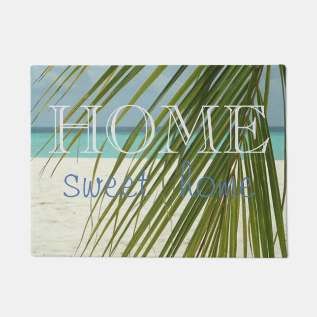 Beach, Palm Leaves  ,Home Sweet Home Doormat (Front)