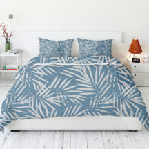 Beach Palm Leaves in Blue