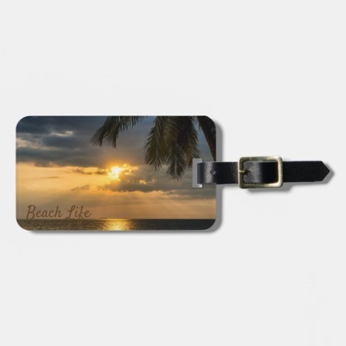 Beach Palm Sunset  _Personalized Luggage Tag