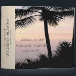 Beach Palm  Sunset Wedding 3 Ring Binder<br><div class="desc">Beach wedding planner.</div>