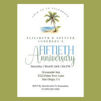 Beach Palm Tree 50th Wedding Anniversary