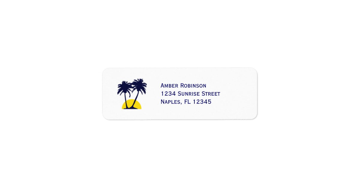 Beach Palm Tree Address Label Zazzle