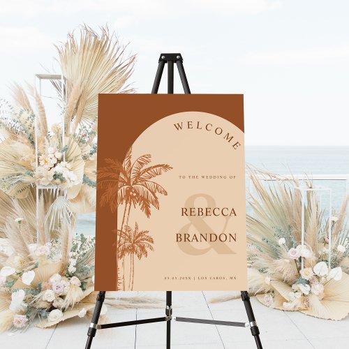 Beach Palm Tree  Ampersand Wedding Welcome Sign