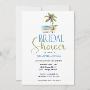 Beach Palm Tree Bridal Shower Invitation