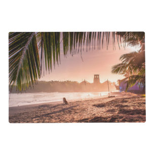 Beach Palm Tree Calm Sunset Placemat