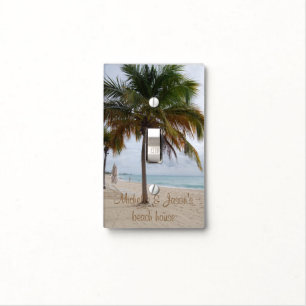 Beach Palm Tree Personalized Light Switch Cover