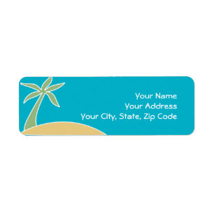 Beach Palm Tree Return Address Invitation Label
