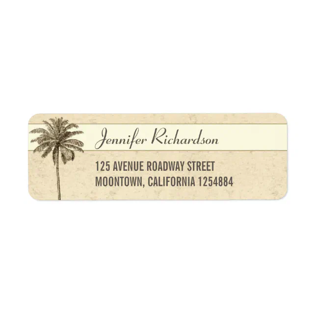 beach palm tree return address labels Zazzle