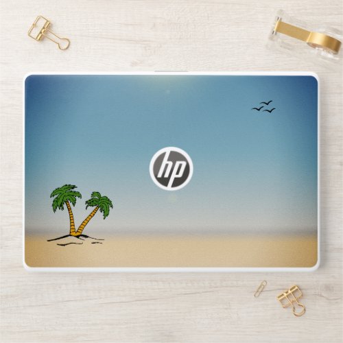 Beach Palm Tree Sunset B HP Laptop Skin