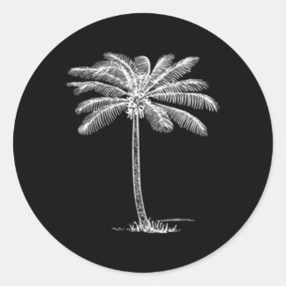 Beach Palm Tree Tropical Vacation Classic Round Sticker