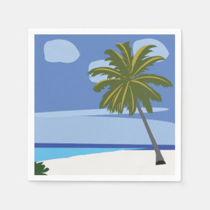 Beach Palm Tree Vacation Beach Party Napkins