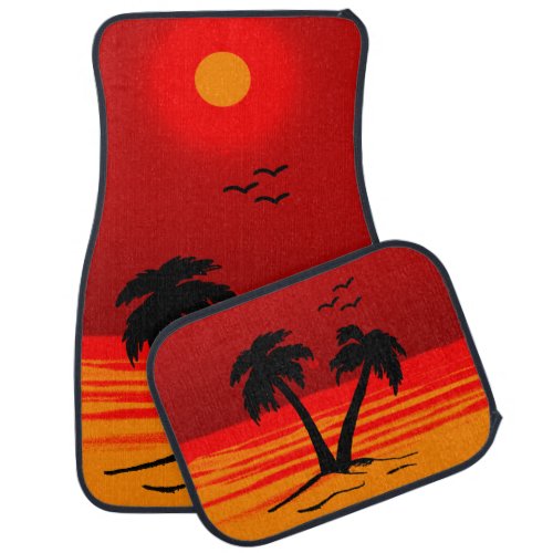 Beach Palm Trees  Car Floor Mat