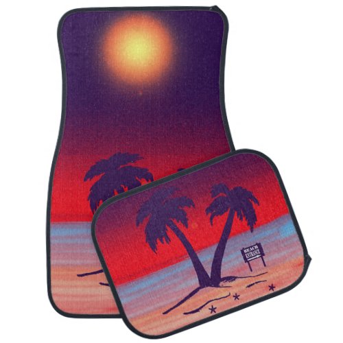 Beach Palm Trees  Car Floor Mat