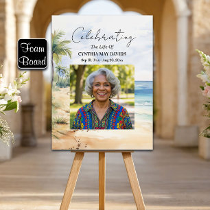 Beach Palm Trees Celebration Of Life Photo Foam Board