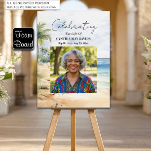 Beach Palm Trees Celebration Of Life Photo Foam Board